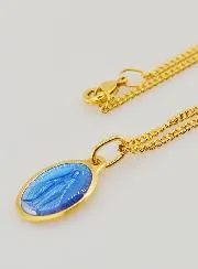 Blaue Wunderbare Medaille mit Halskette 45cm
