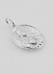 Anhänger Silber und Zirkonia Heiliges Herz Jesu - 19mm