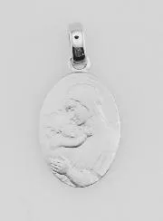 Silber Anhänger Madonna mit Kind - 19mm