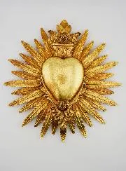 Ex Voto Wanddekoration Herz und Federn - 25cm