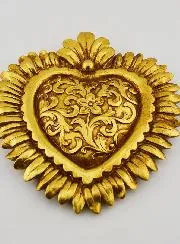 Ex Voto Wandbild Blumenherz - 16cm