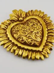 Ex Voto Wandbild Blumenherz - 16cm