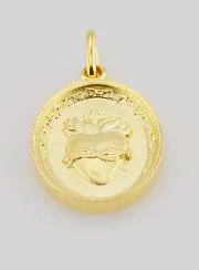 Vergoldeter Anhänger Herz Jesu – 19mm
