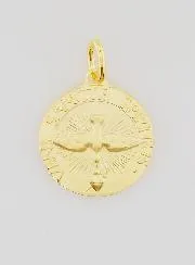 Vergoldete Medaille Heiliger Geist und Hymne – 18 mm