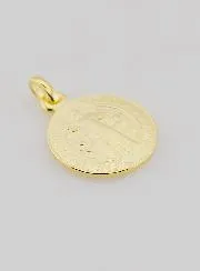 Vergoldete Medaille des Heiligen Benedikt - 16mm