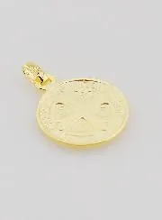 Vergoldete Medaille des Heiligen Benedikt - 16mm
