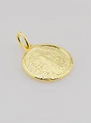 Vergoldete Medaille Sankt Benedikt mit Rand - 18mm