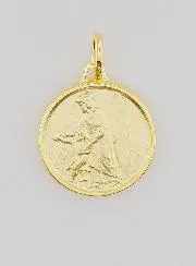 Vergoldete Medaille Schutzengel und Kind - 18mm