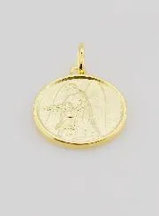 Vergoldete Medaille Schutzengel und Kind - 18mm