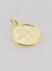 Vergoldete Medaille Schutzengel und Kind - 18mm