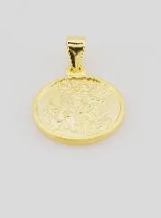 Vergoldete Medaille mit Rand - Erzengel Michael - 14mm