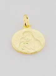 Vergoldete Medaille Madonna von Botticelli - 16mm