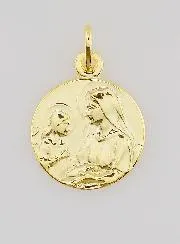 Medaille Heilige Anna und die Jungfrau Maria Vergoldet - 16 mm