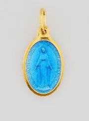 Wundertätige Medaille aus Vergoldetem Silber und Emaille - 17mm