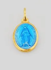 Wundertätige Medaille Blau Emaille - 17mm