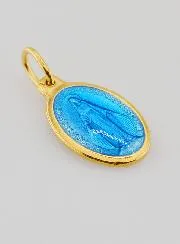Wundertätige Medaille Blau Emaille - 17mm