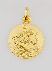 Vergoldeter Anhänger Heiliger Christophorus - 18 mm