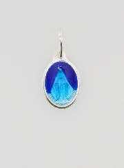 Wunderbare Medaille Silber und Blau Emaille – 10 mm