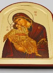 Religiöse Ikone Muttergottes der Zärtlichkeit Halbrund - 23cm
