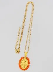 Wundertätige Medaille + Halskette - Orange Perlen
