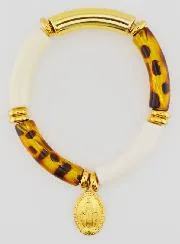 Religiöses Armband Wundertätige Medaille - Leoparden Muster