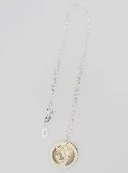 Halskette Madonna mit Kind und Taube - Silber und Perlmutt