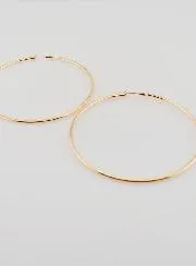 Creolen Ohrringe 2mm Vergoldet - 70mm