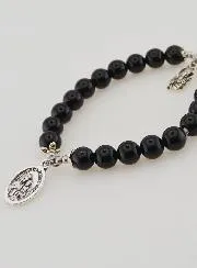 Armband aus Schwarzem Achat 8mm - Madonna vom Berg Karmel