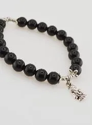 Armband aus Schwarzem Achat 8mm - Madonna vom Berg Karmel