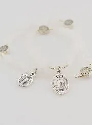 Mondstein Rosenkranz - Heiliger Benedikt und Pater Pio