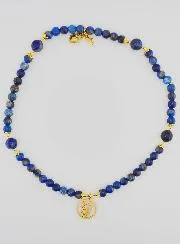 Rosenkranz aus Lapislazuli - Jungfrau Maria und Ex Voto