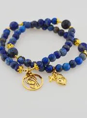 Rosenkranz aus Lapislazuli - Jungfrau Maria und Ex Voto