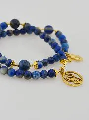 Rosenkranz aus Lapislazuli - Jungfrau Maria und Ex Voto