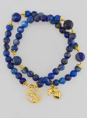 Rosenkranz Armband aus Lapislazuli - Heilige Maria und Ex Voto