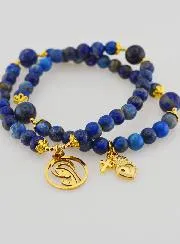 Rosenkranz Armband aus Lapislazuli - Heilige Maria und Ex Voto
