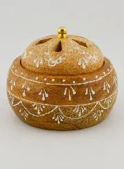 Handgefertigtes Räuchergefäß aus Holz - 10cm