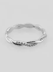 Verflochtener Ring Ehering aus 925er Silber - Größe 54