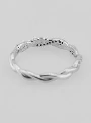 Verflochtener Ring Ehering aus 925er Silber - Größe 54
