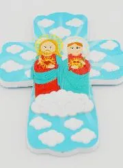Kinder-Kreuz zum Aufhängen – Heilige Herzen Jesu und Mariens