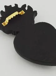 Ex Voto Wanddekoration Blumen-Herz Schwarz und Bronze – 13 cm
