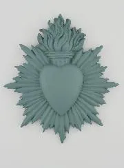 Ex Voto Wanddekoration Strahlendes Herz 17 cm – Graugrün