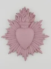 Ex Voto Wanddekoration Strahlendes Herz 17 cm – Rosa