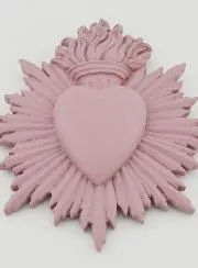 Ex Voto Wanddekoration Strahlendes Herz 17 cm – Rosa
