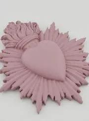 Ex Voto Wanddekoration Strahlendes Herz 17 cm – Rosa