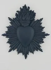 Ex Voto Wanddekoration Strahlendes Herz 17 cm – Blau Grau