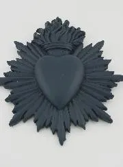 Ex Voto Wanddekoration Strahlendes Herz 17 cm – Blau Grau