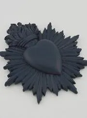 Ex Voto Wanddekoration Strahlendes Herz 17 cm – Blau Grau
