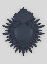 Ex Voto Wanddekoration Strahlendes Herz 11 cm – Blau Grau
