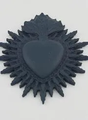 Ex Voto Wanddekoration Strahlendes Herz 11 cm – Blau Grau