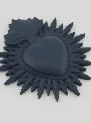 Ex Voto Wanddekoration Strahlendes Herz 11 cm – Blau Grau